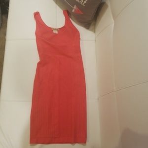 Bright red bodycon dress